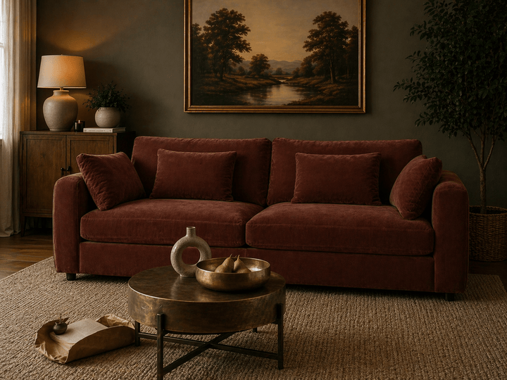 Terrona Rust Sofa 280cm - Maroon