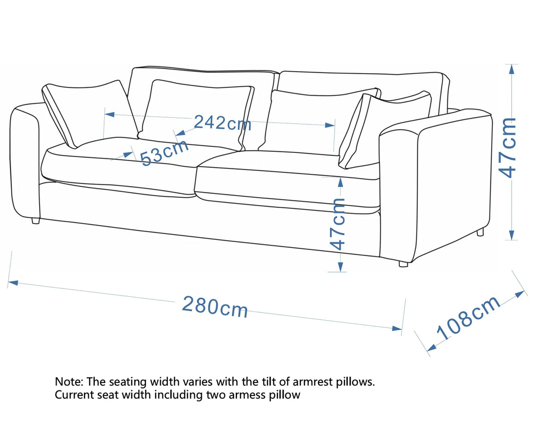 Terrona Rust Sofa 280cm - Maroon