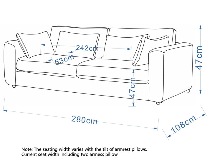 Terrona Rust Sofa 280cm - Maroon