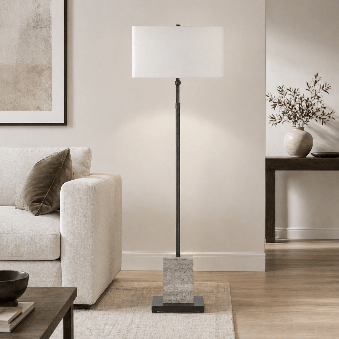 TRAVERTINE FLOOR LAMP