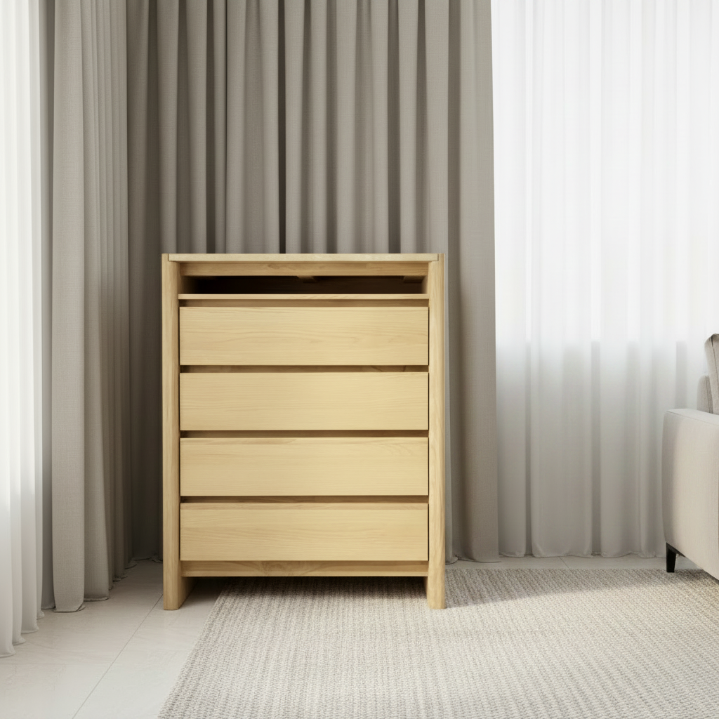 Travoli Chest Travertine top American ash