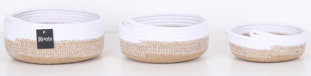 TRI COLOR ROUND FRUIT BASKET - S/3