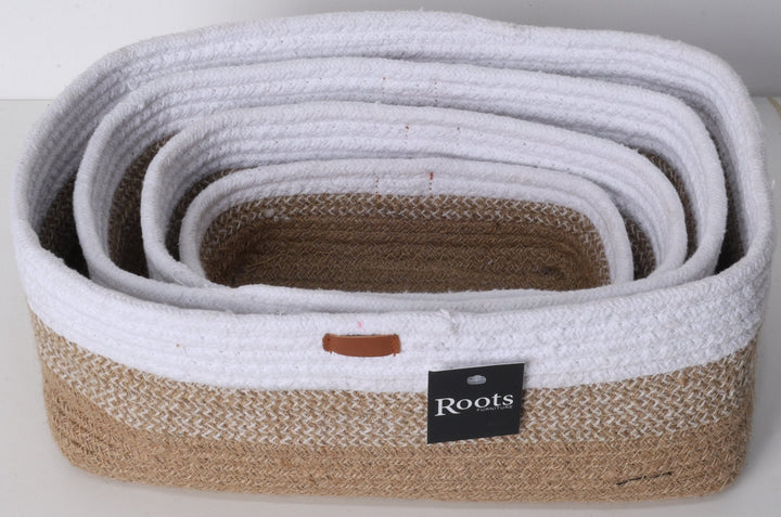 TRI PATTERN RECTANGULAR BASKET - S/4