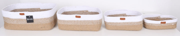 TRI PATTERN RECTANGULAR BASKET - S/4