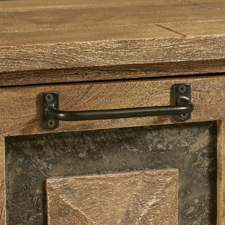 Rustic Stone Inserts Storage Console