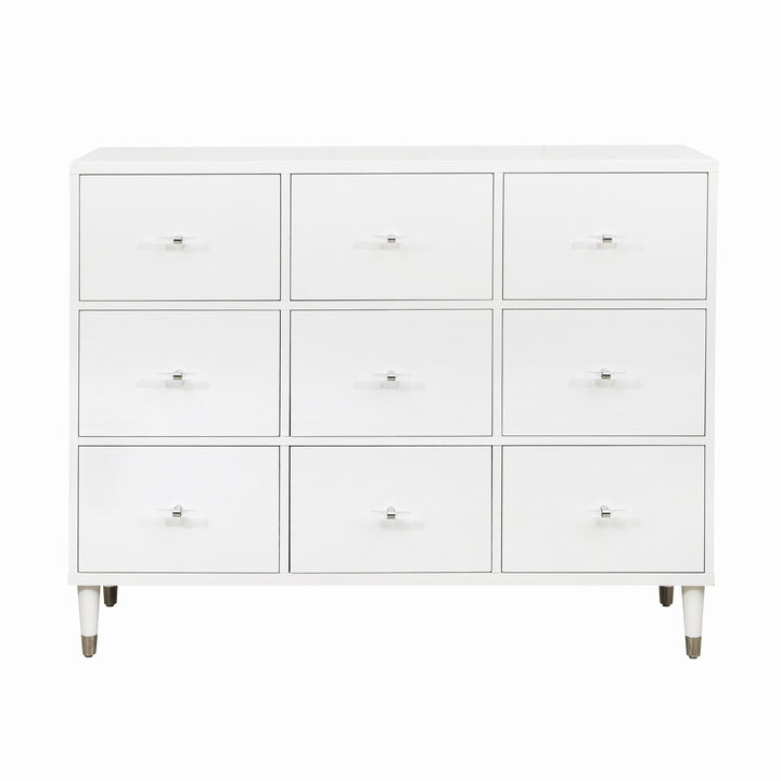 Modern White Nine Drawer Chest