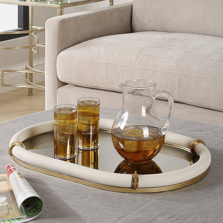 Uttermost Cyprus Leather Oval Tray