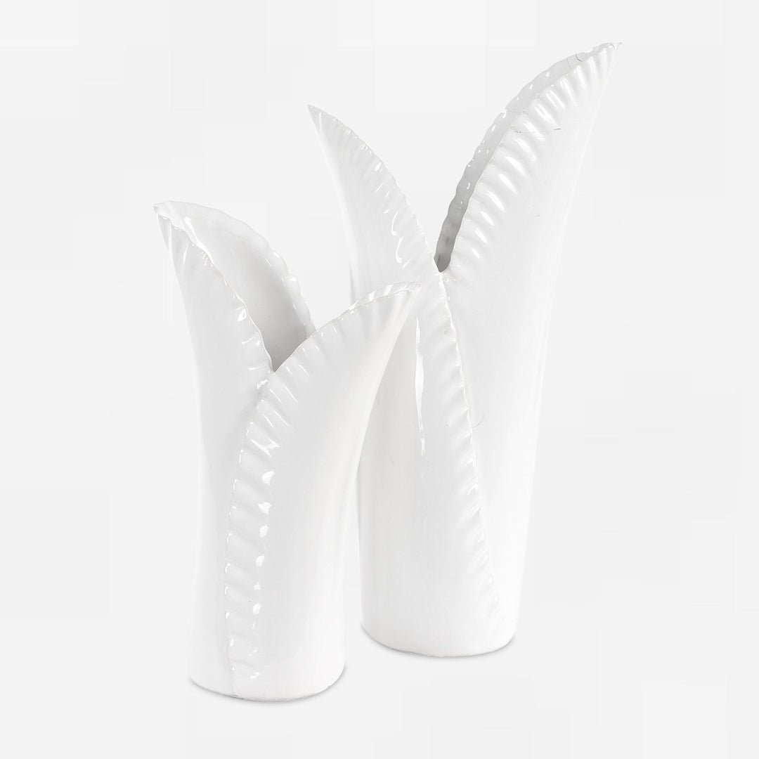 Uttermost Leafscape White Vases Set/2