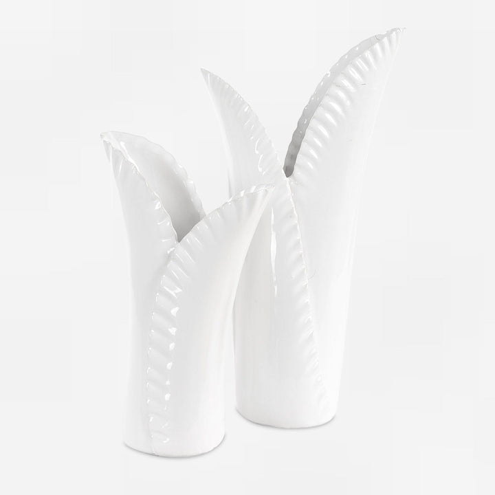 Uttermost Leafscape White Vases Set/2