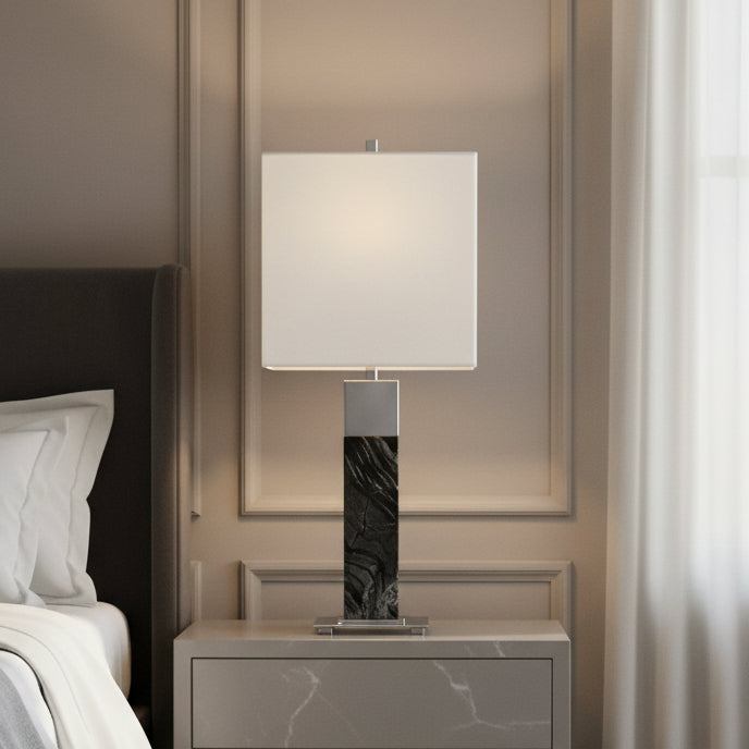 Uttermost Pilaster Black Marble Table Lamp