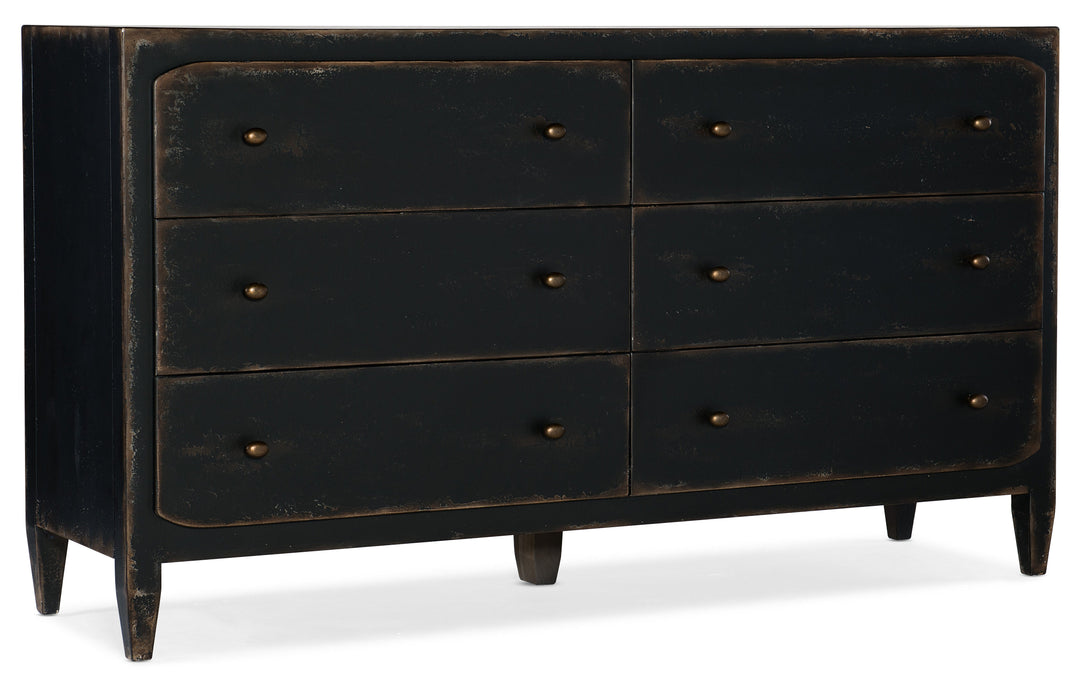 Ciao Bella Six-Drawer Dresser- Black