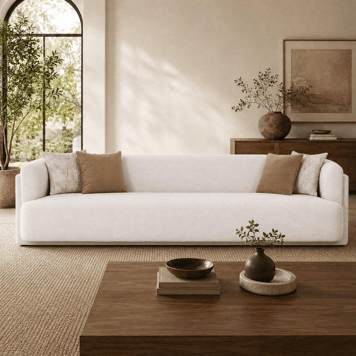 Vienna White 5 Seater Sofa 300 cm