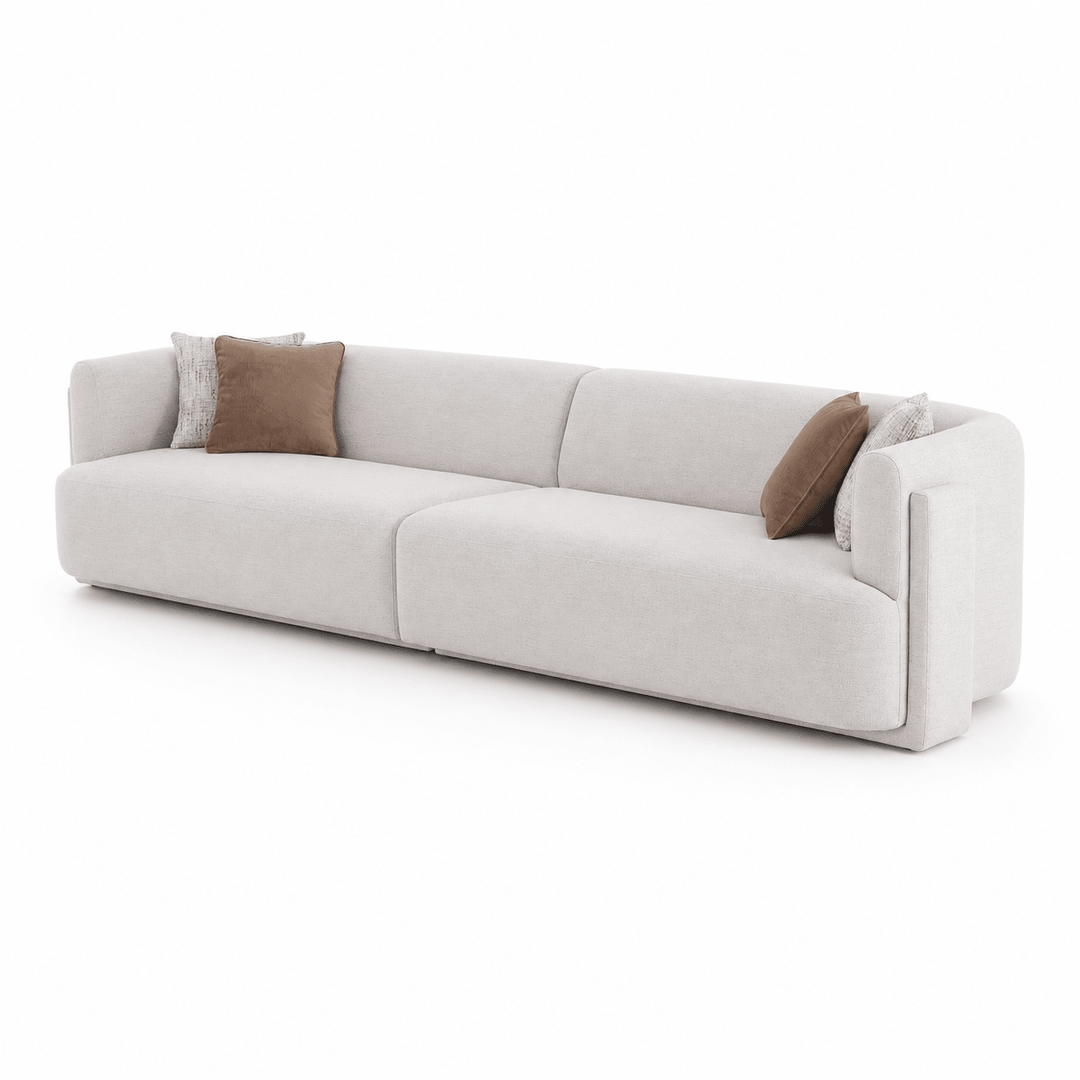 Vienna White 6 Seater Sofa 356 cm