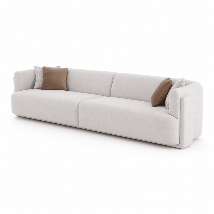 Vienna White 6 Seater Sofa 356 cm