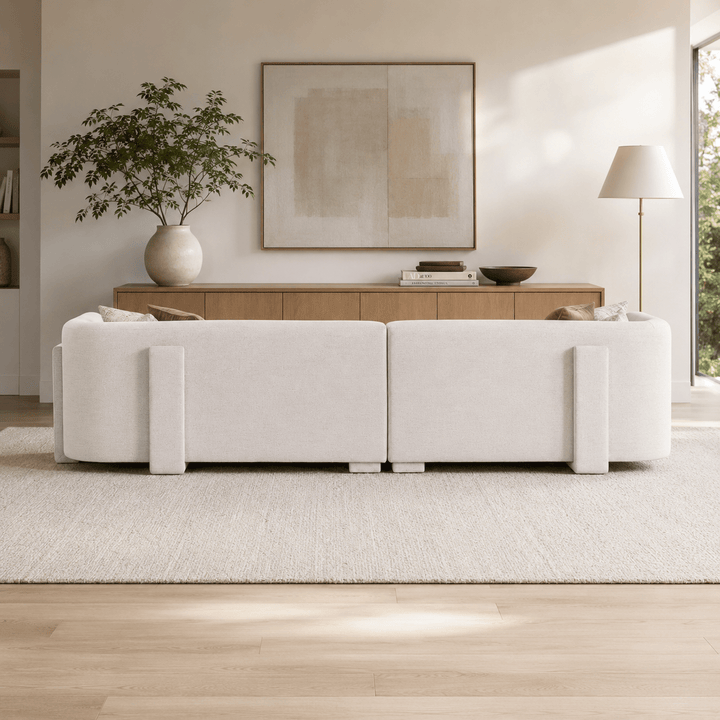 Vienna White 6 Seater Sofa 356 cm