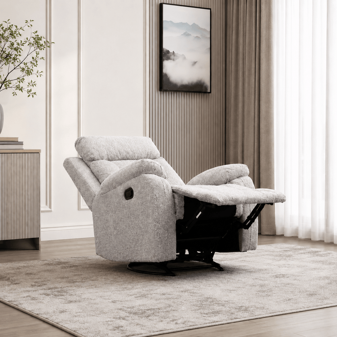 Warsaw Grey Manual Recliner with Glider