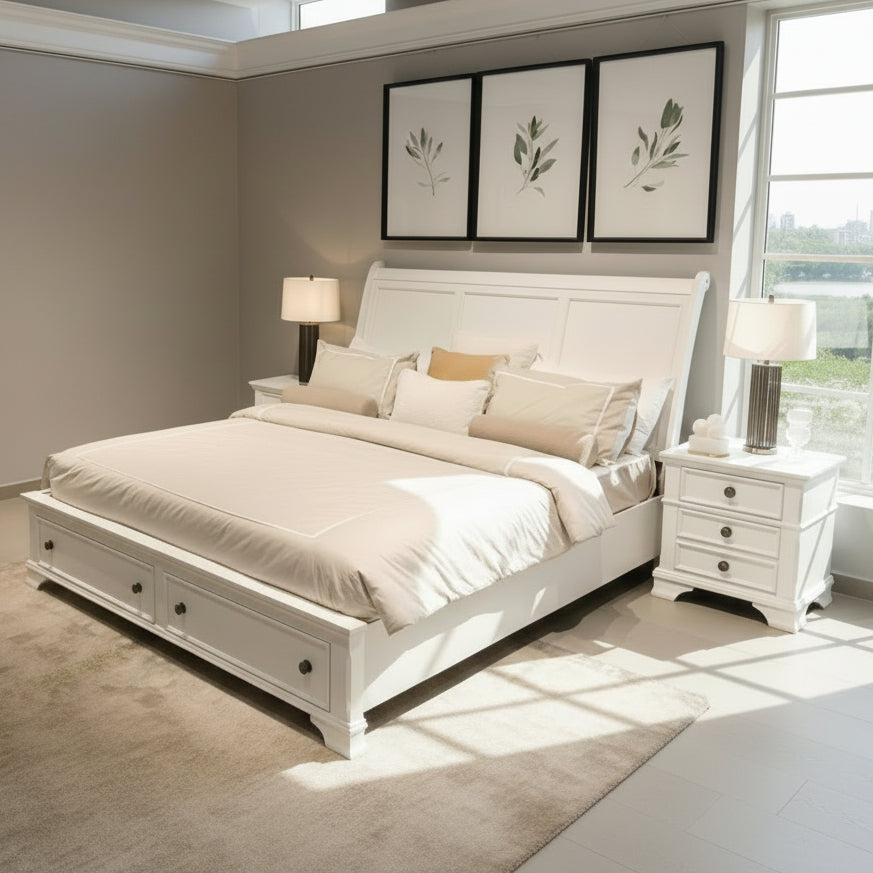 White Harmonious Haven King Bed
