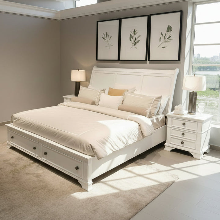 White Harmonious Haven King Bed