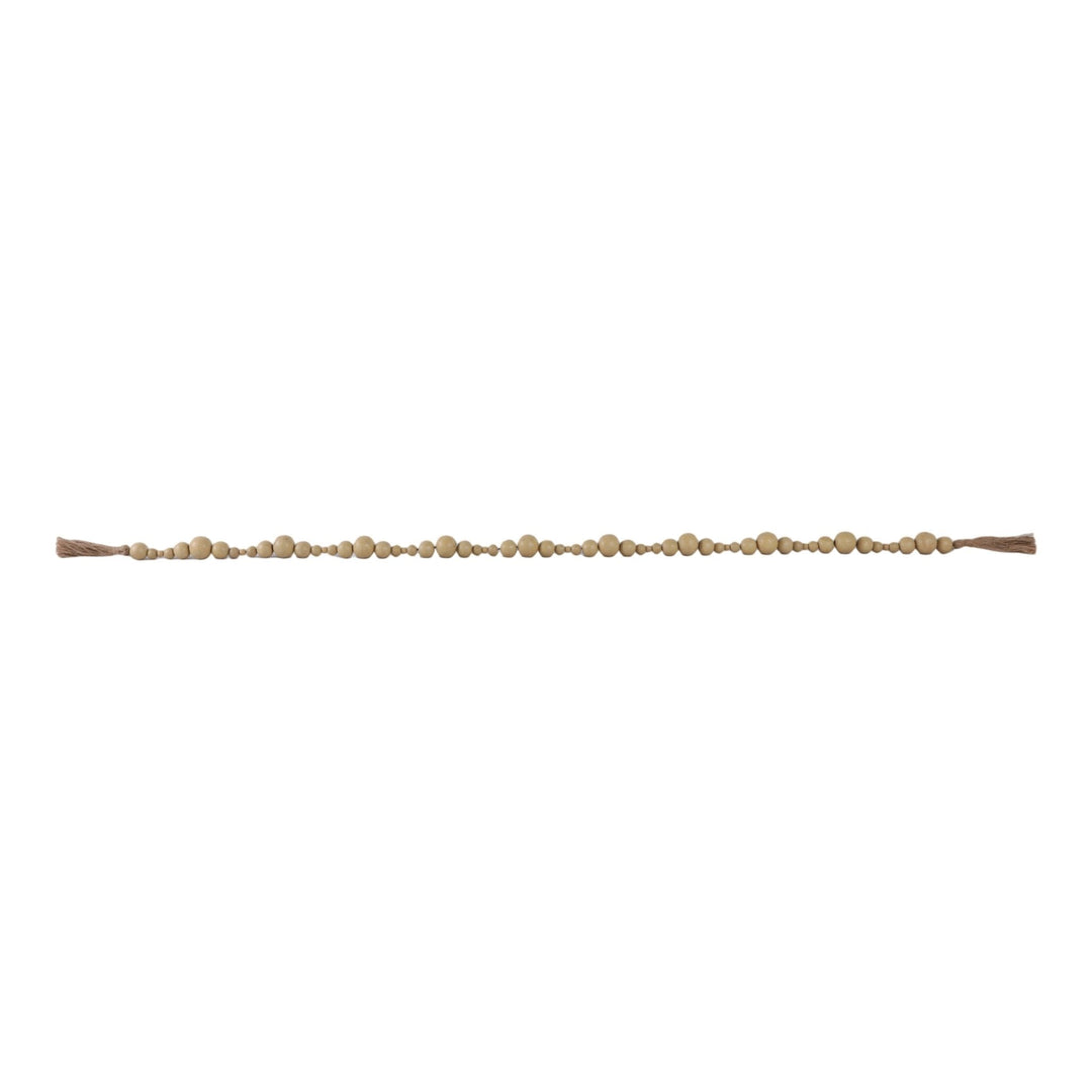 WOOD, 84"L STONEWASH BEAD GARLAND, IVORY