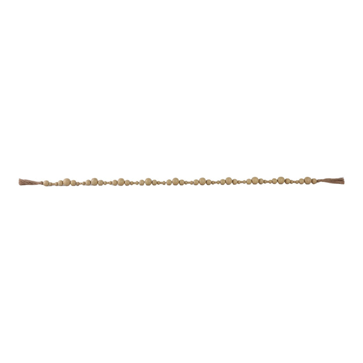 WOOD, 84"L STONEWASH BEAD GARLAND, IVORY