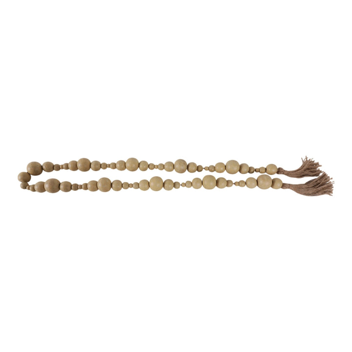 WOOD, 84"L STONEWASH BEAD GARLAND, IVORY