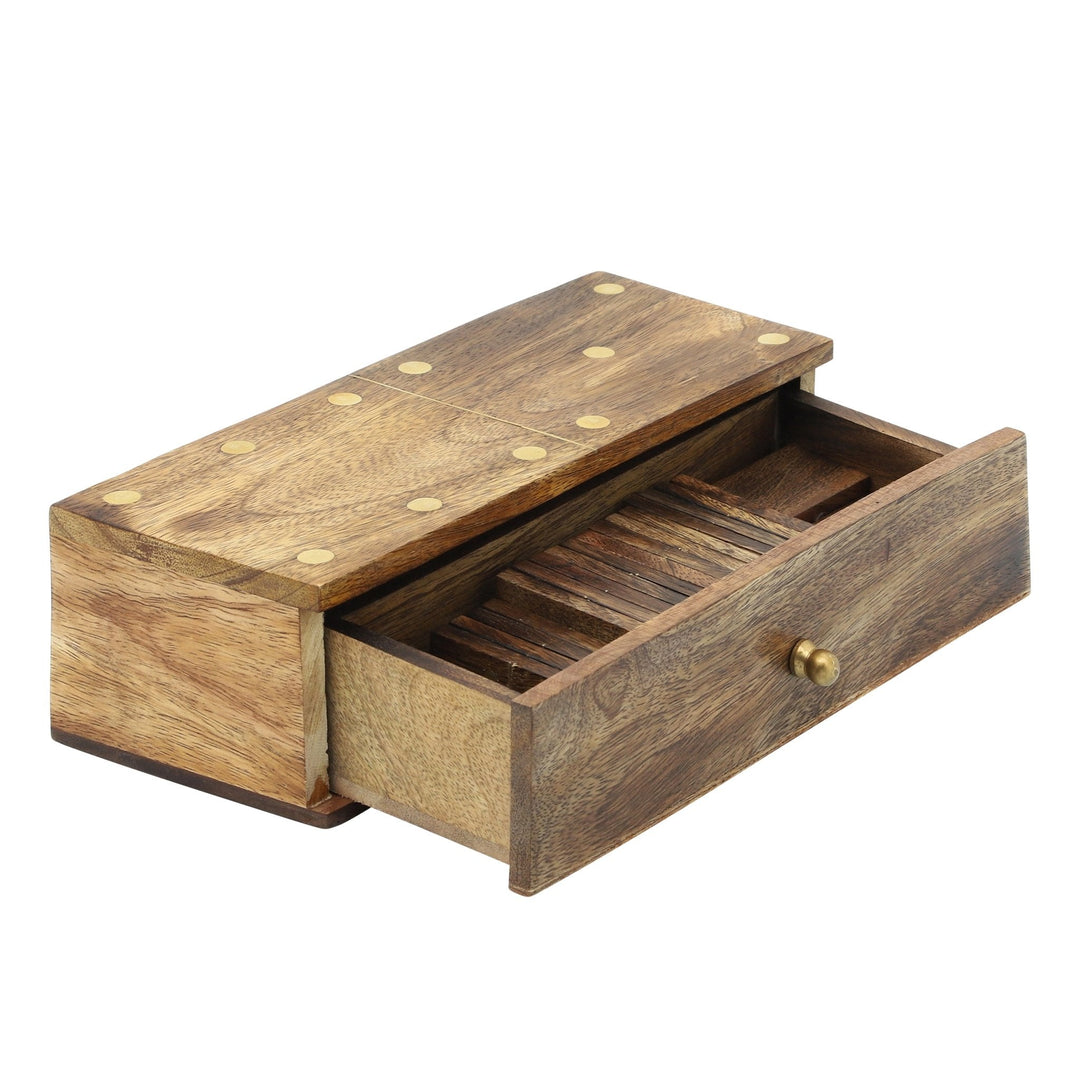 WOOD, 9X3 DOMINOES, BROWN