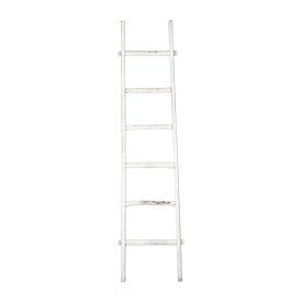 WOODEN , DECORATIVE 76" LADDER, WHITE