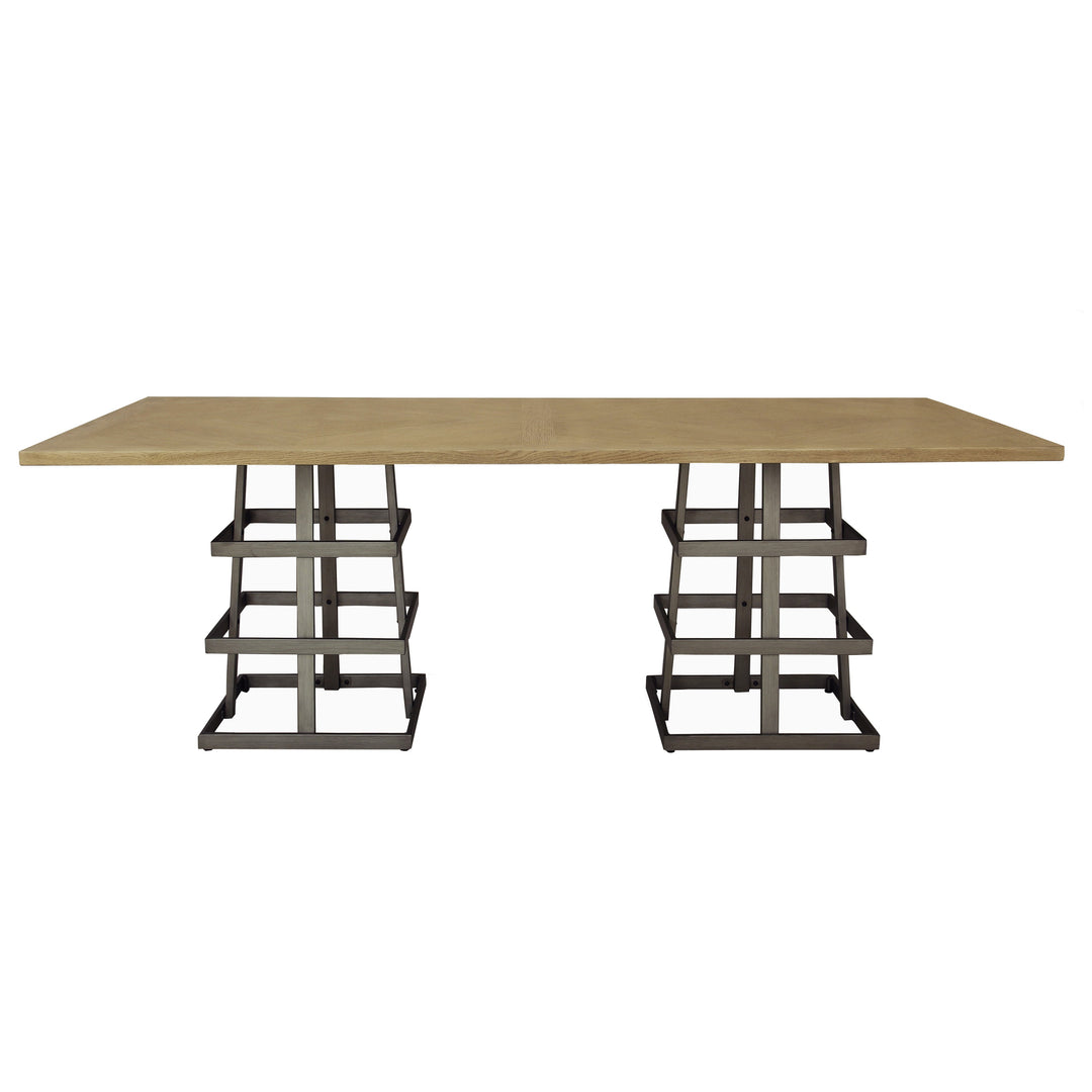 Rectangular Metal Strap Dining Table