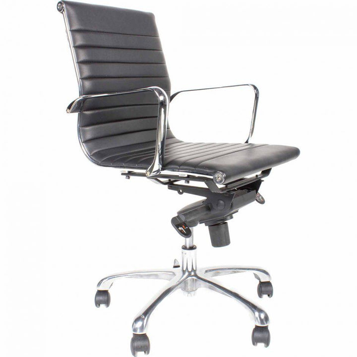 Omega Swivel Office Chair Low Back Black