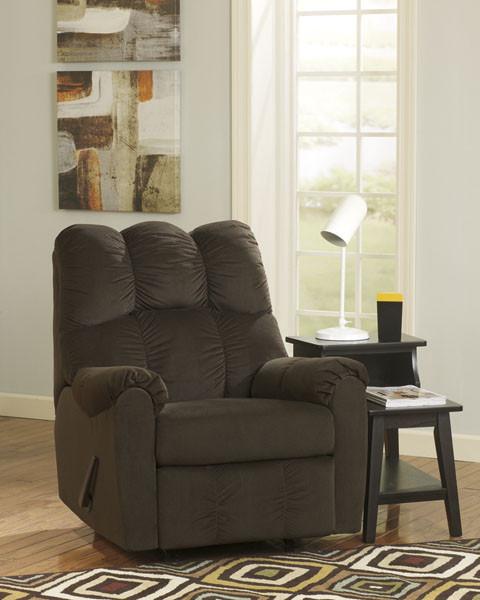 Raulo - Chocolate Rocker Recliner - Al Rugaib Furniture (802103684)