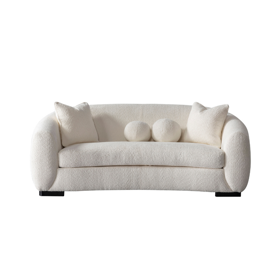 Bouclé Beige Loveseat (6630866288736)