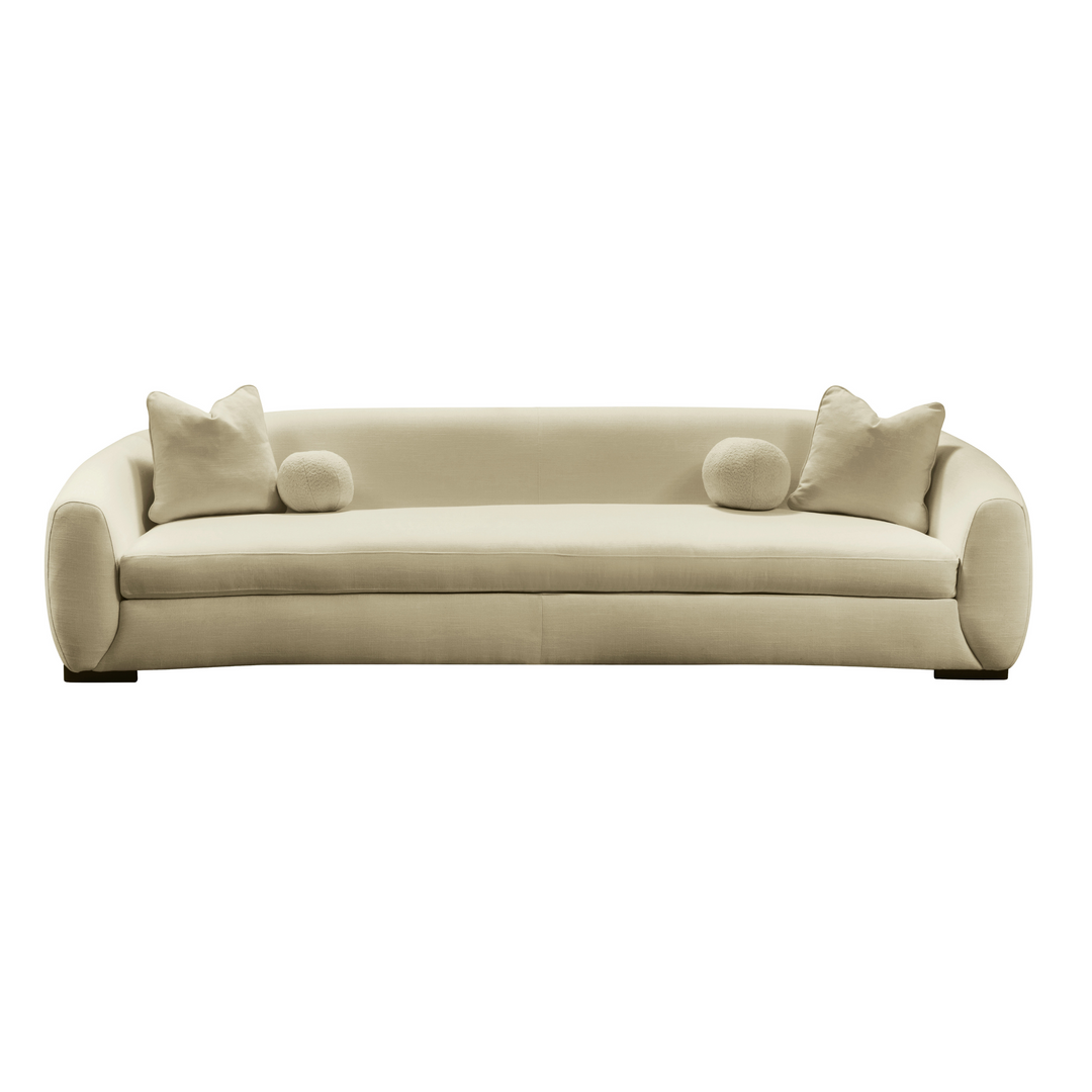 Boucle Linen 4 Seater Sofa