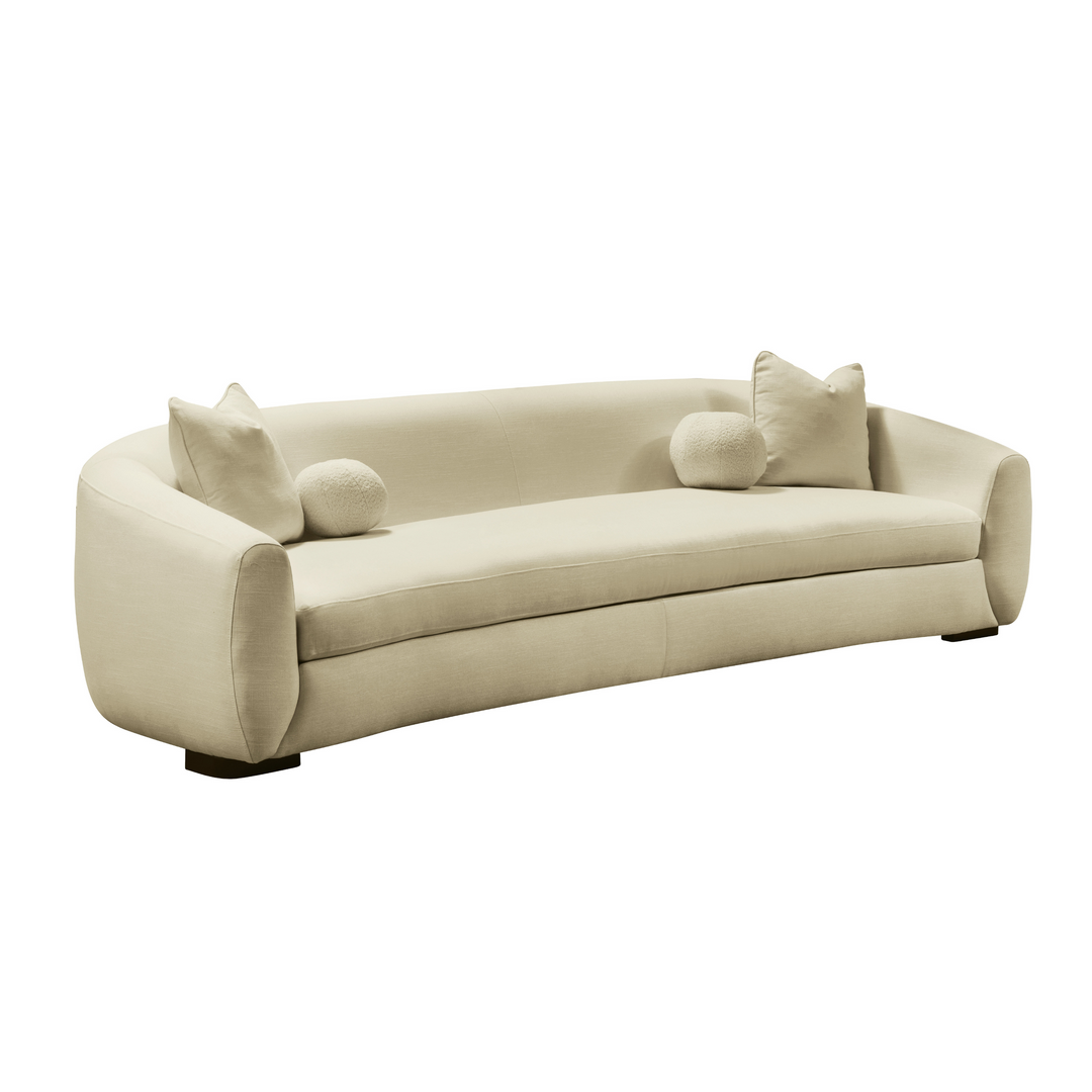 Boucle Linen 4 Seater Sofa