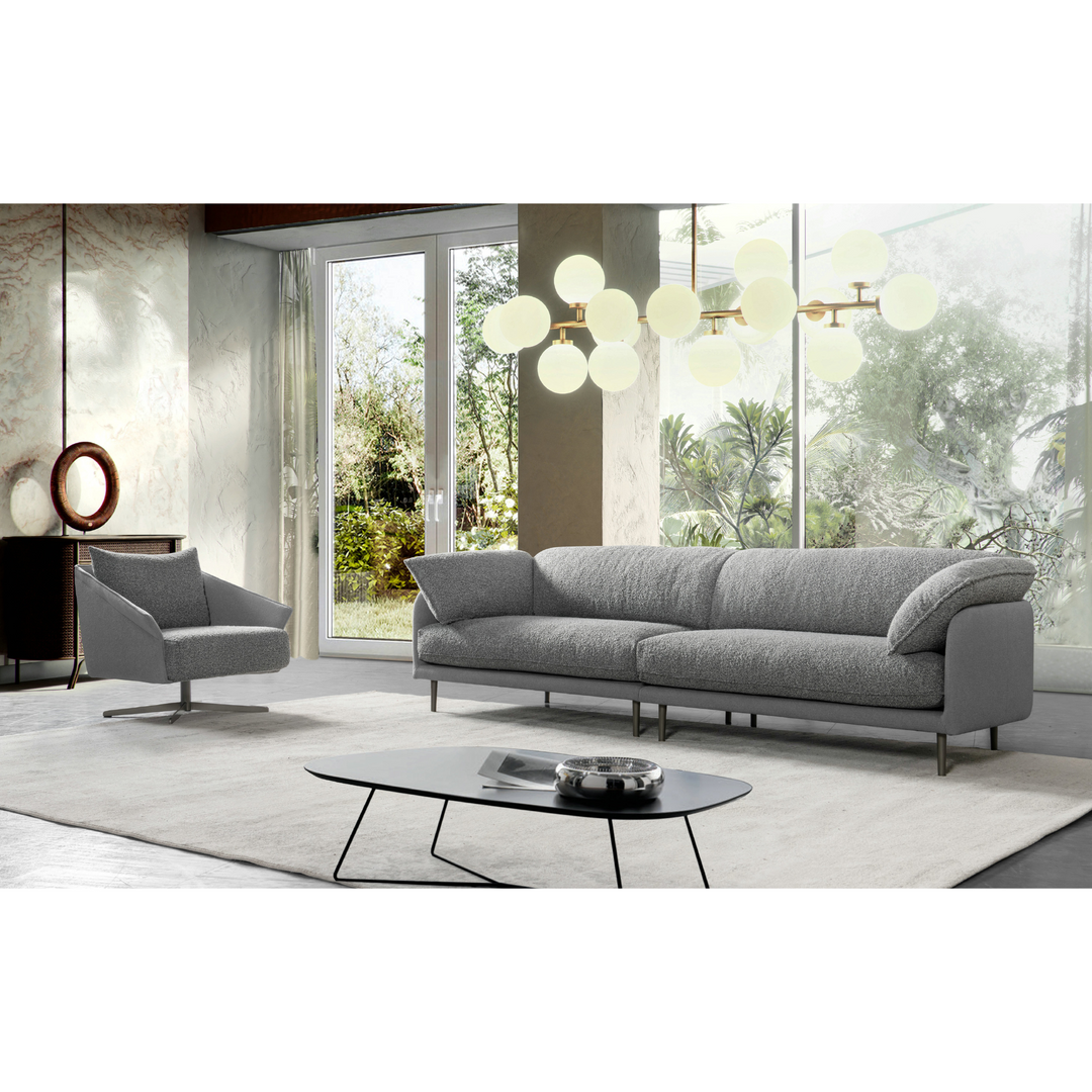 Ahad Grey Boucle Sofa Set