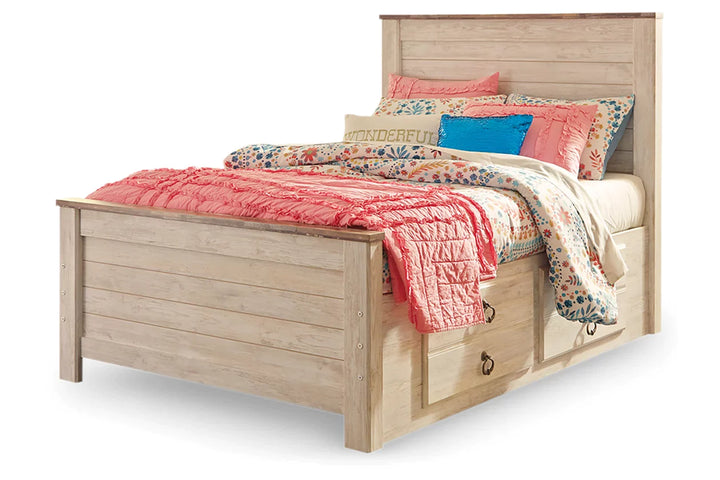 Willowton Twin Panel Bed with 2 Storage Drawers