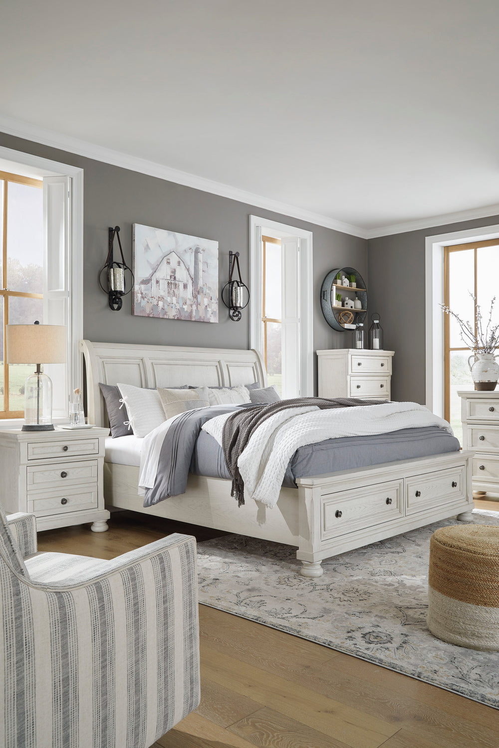 Robbinsdale King Sleigh Bedroom Set (6602228727904)