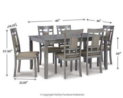 Jayemyer Dining Table and Chairs (Set of 7)