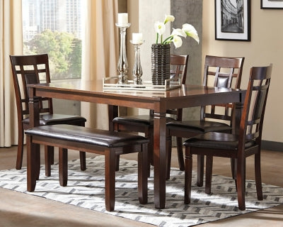 Bennox Dining Table and Chairs with Bench (Set of 6) (6602233282656)