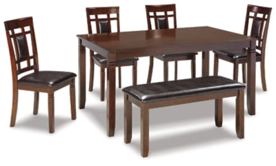 Bennox Dining Table and Chairs with Bench (Set of 6) (6602233282656)