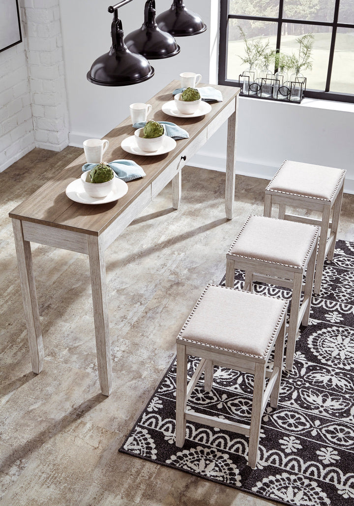 Skempton Counter Height Dining Table and 3 Bar Stools