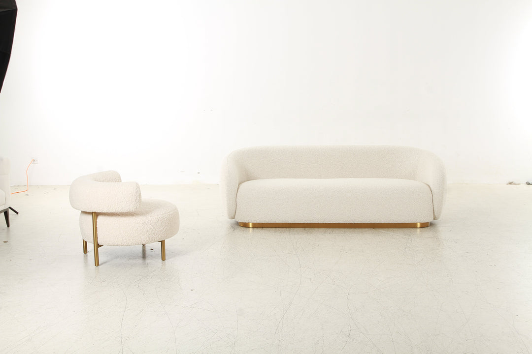 Brice Bouclé Cream Sofa