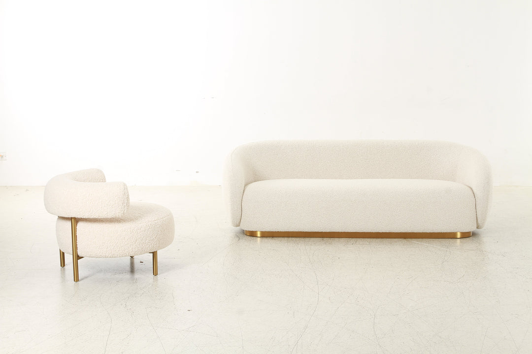 Brice Bouclé Cream Sofa