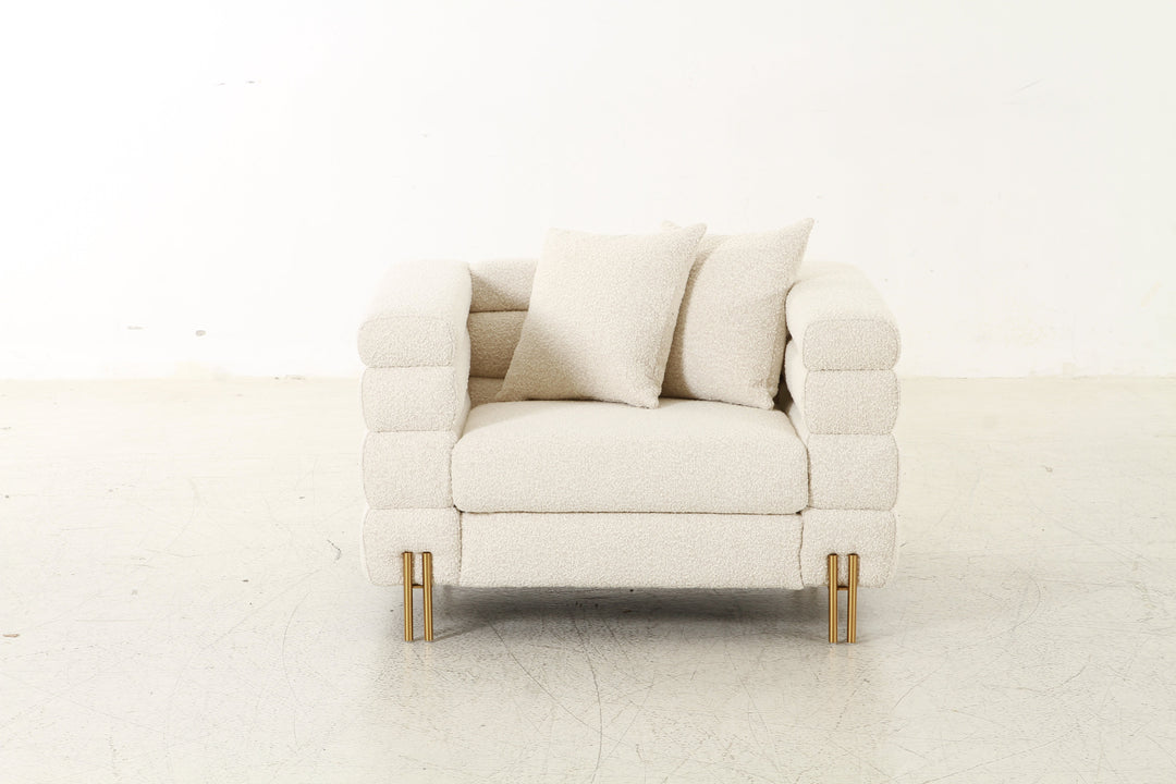 Layers Square Bouclé Cream Chair