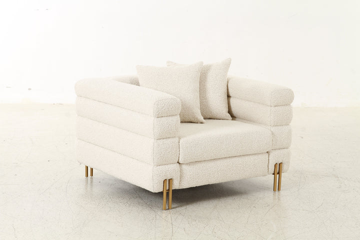 Layers Square Bouclé Cream Chair