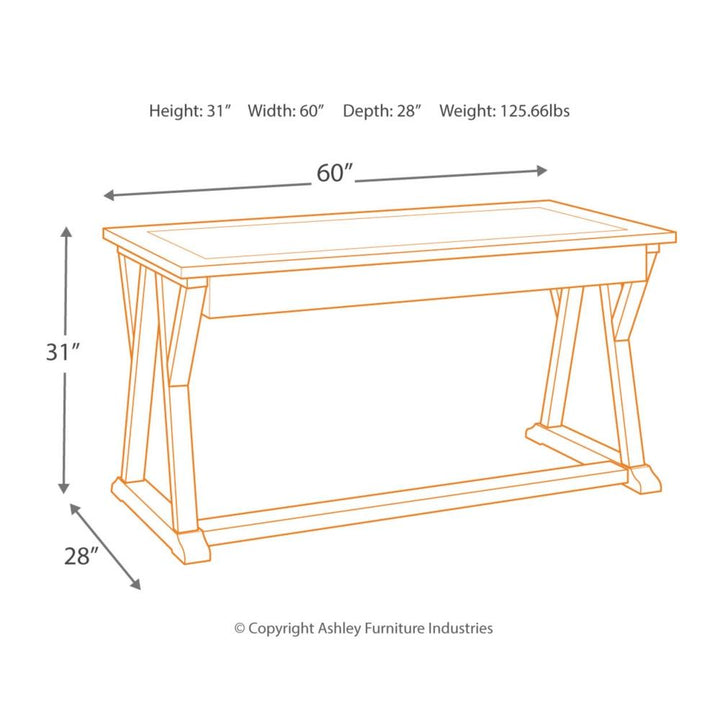 H642 - Jonileene Home Office Large Leg Desk - Al Rugaib Furniture (2275226386528)