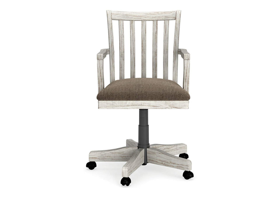 Havalance White,Brown/Beige Desk Chair (6615643783264)