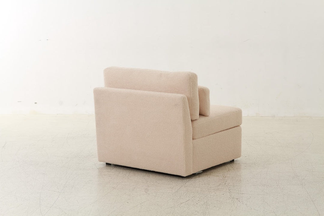 Teddy beige boucle armless chair