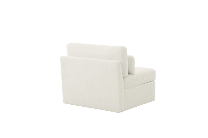 Teddy white boucle armless chair