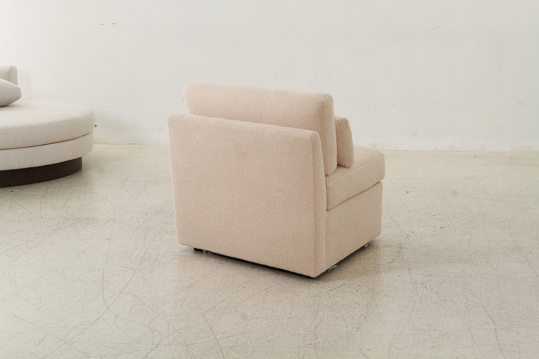 Teddy beige boucle corner