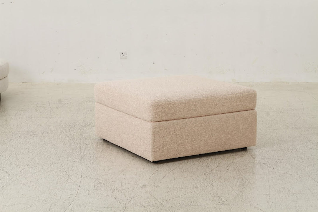 Teddy beige boucle ottoman